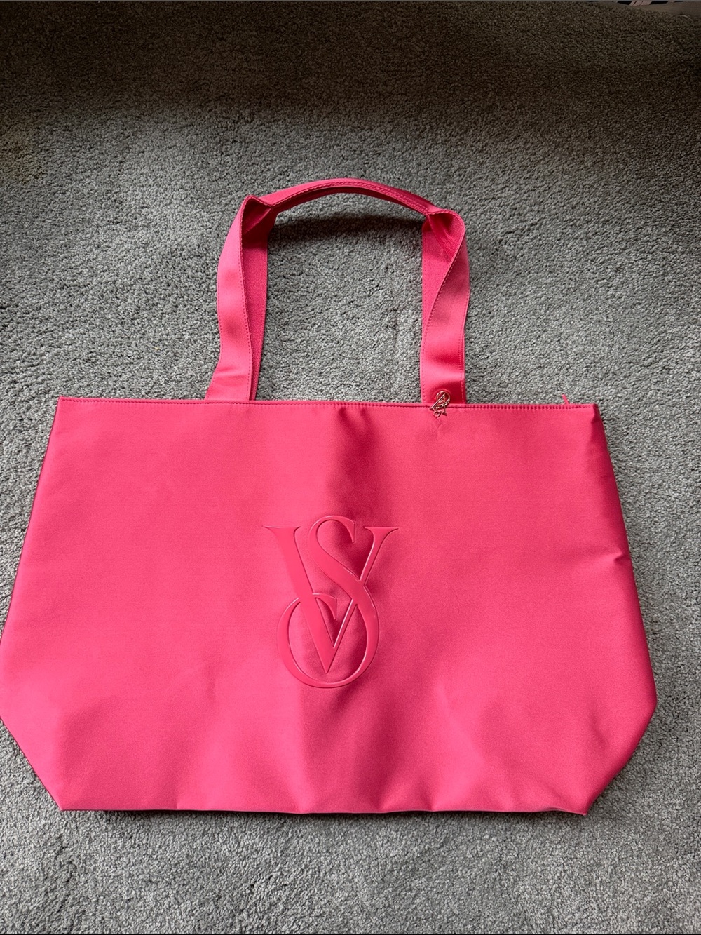 Victoria's Secret Hot Pink Embossed Logo Tote